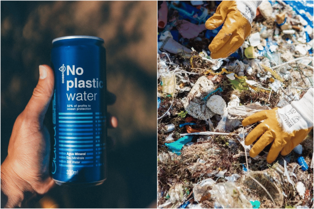No Plastic Water eau minérale sans plastique